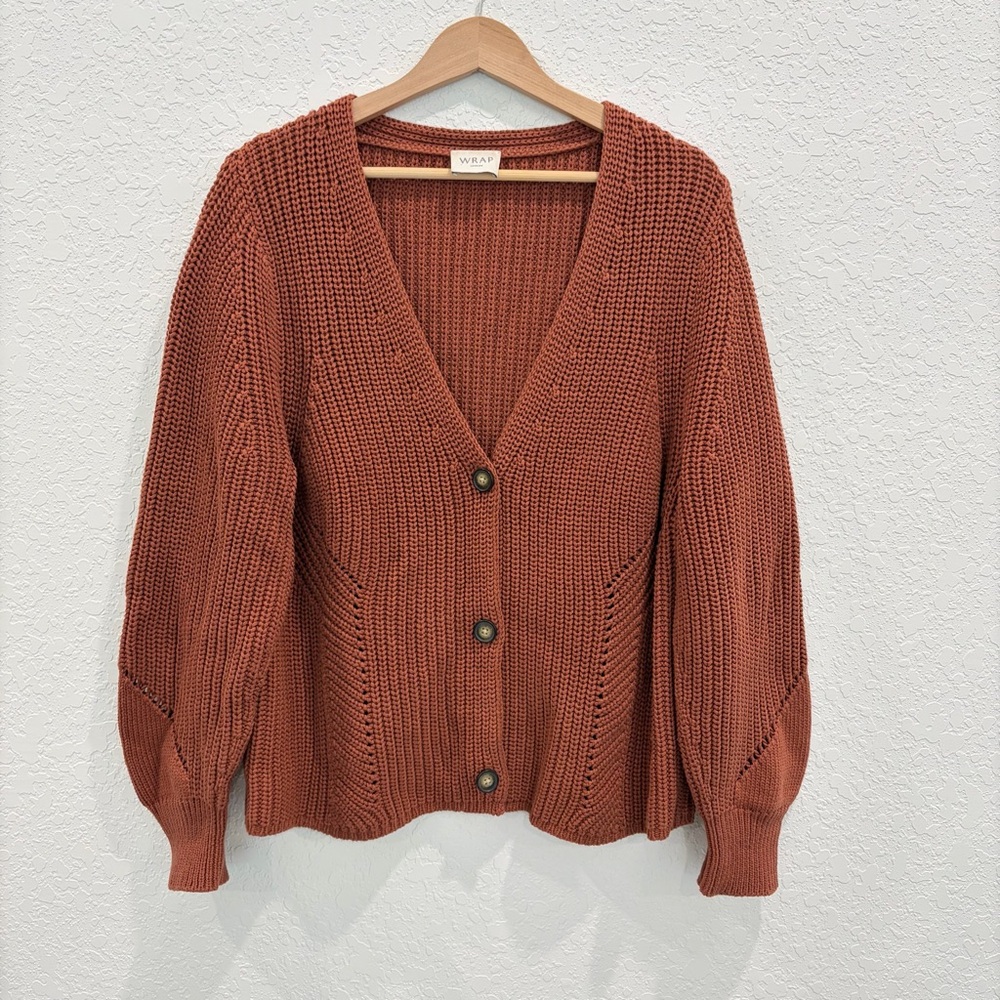 Wrap London Brown Cotton Cardigan Size 12